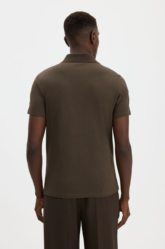 Stretch Polo T-shirt Ebony Brown 