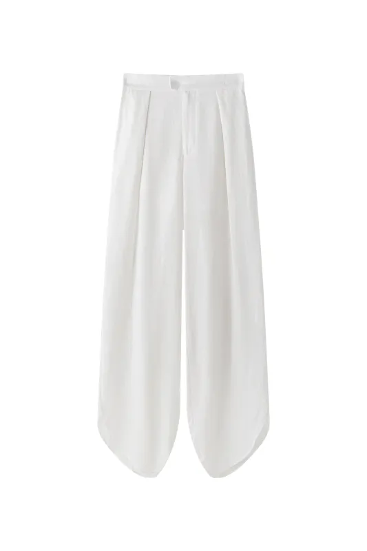 NILI Linen Trousers White