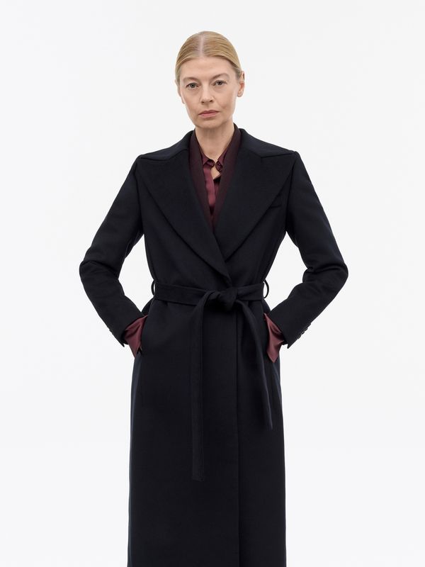 RIMINA Wool Cashmere Coat Dark Blue