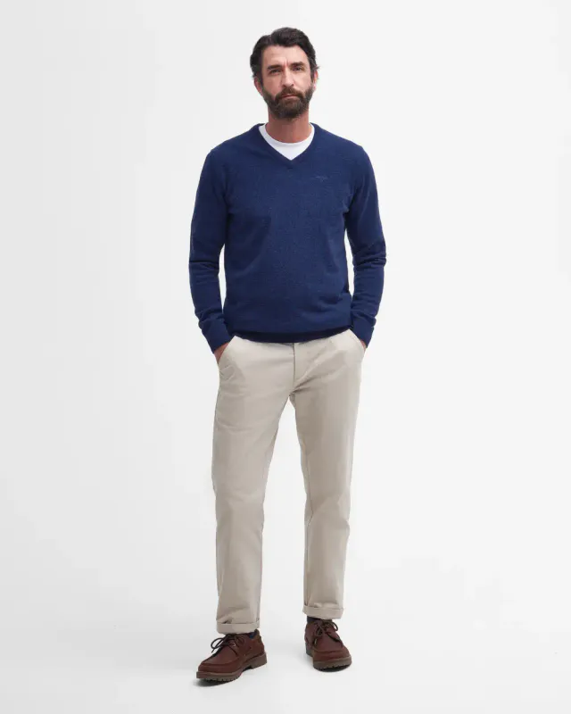 Essential V-Neck Jumper Sea Blue 