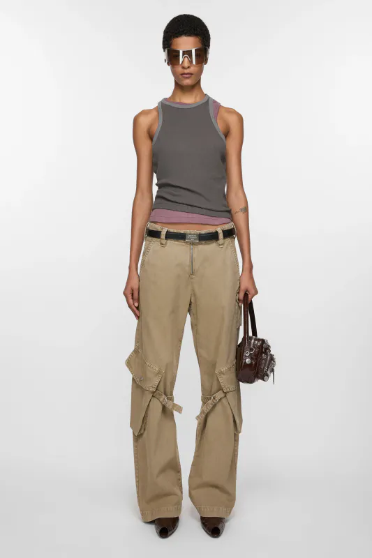 Cargo Trousers Washed Beige