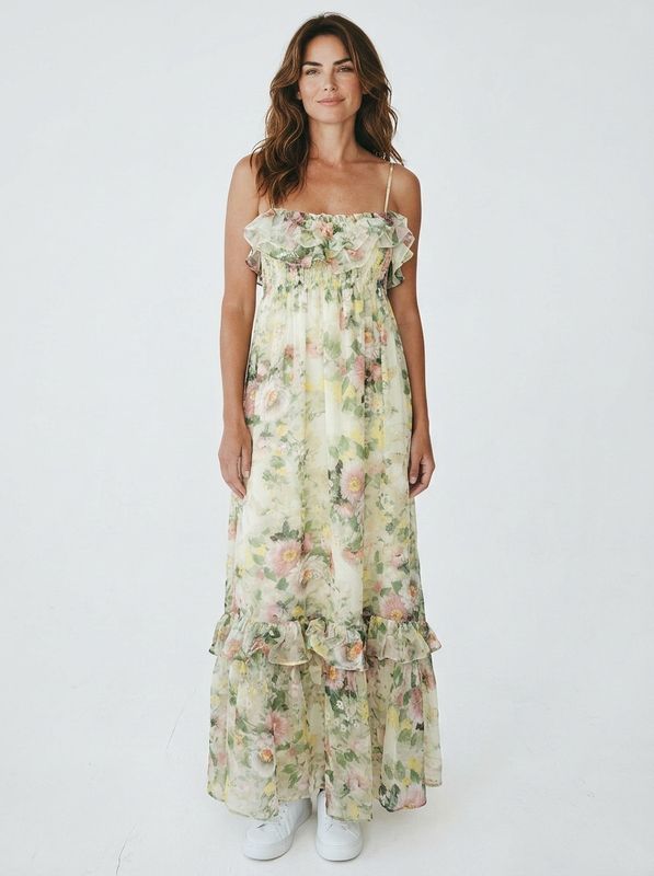 ORGANZA Strap Dress Watercolour Dreams