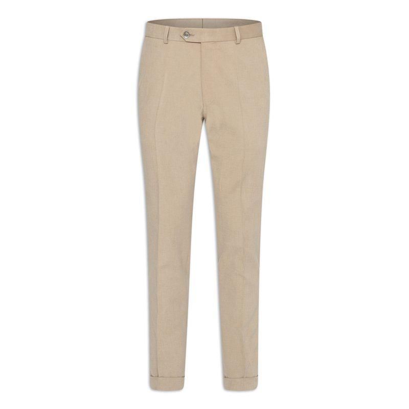 DENZ Turn Up Trousers Dusty Beige