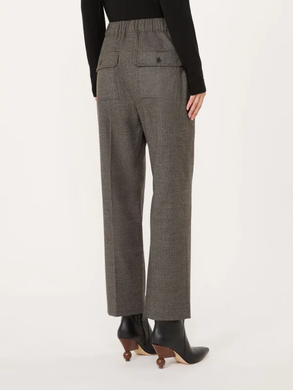 HATELEY Stretch Wool Flannel Trousers Dark Grey