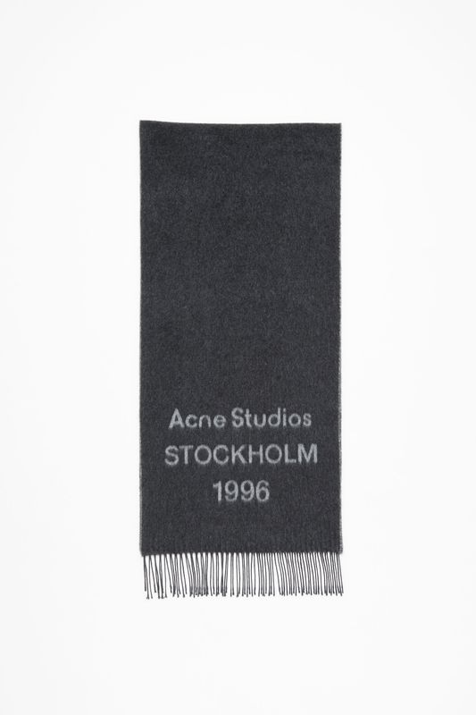 JACQUARD Logo Scarf Black | White 
