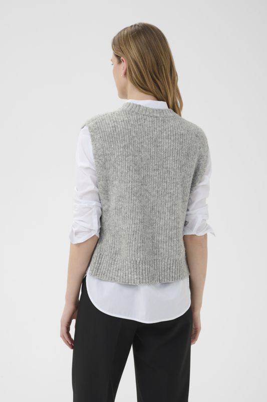 CharlyePW Waistcoat Medium Grey Melange
