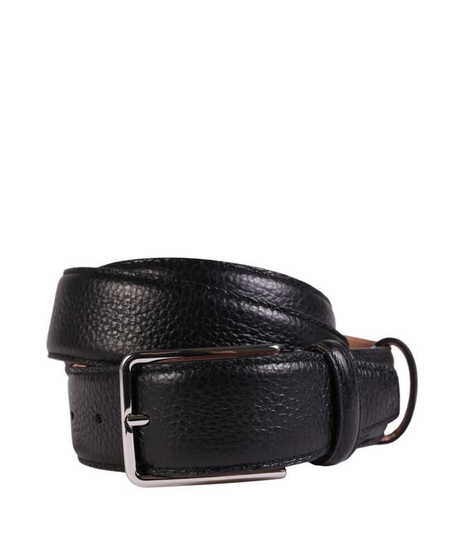 BELT Grain skinnbelte Black