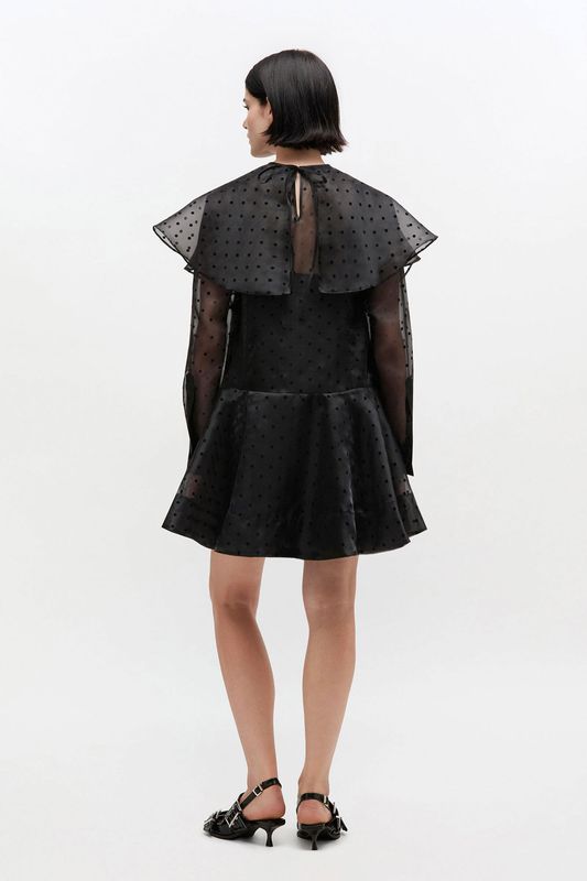 Organza Circle Collar Dress Black 