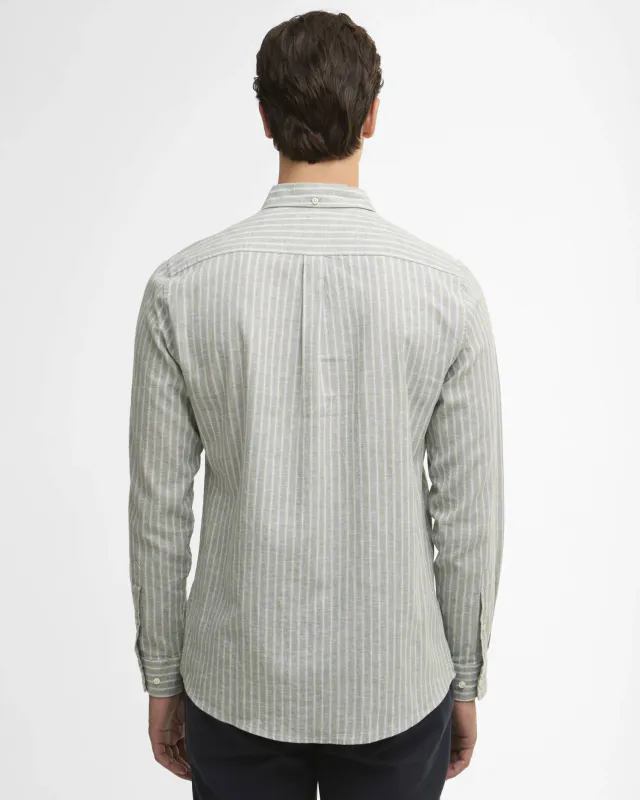 NELSON Shirt Striped Dusty Green 