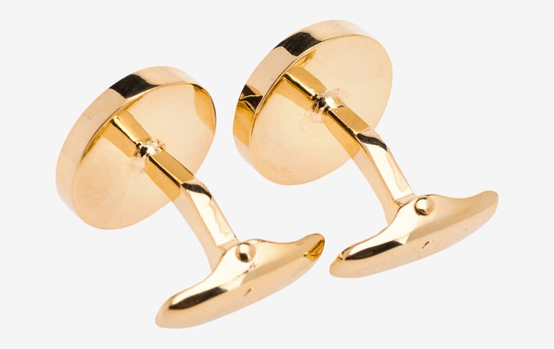 CUFFLINKS Round Gold Black Onyx