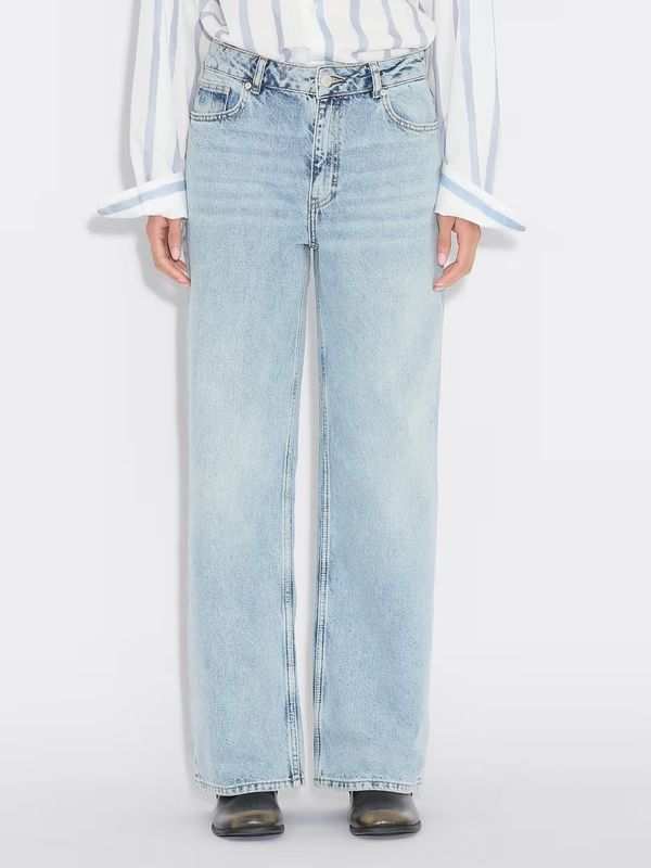 Wide Leg Jeans Blue Washed