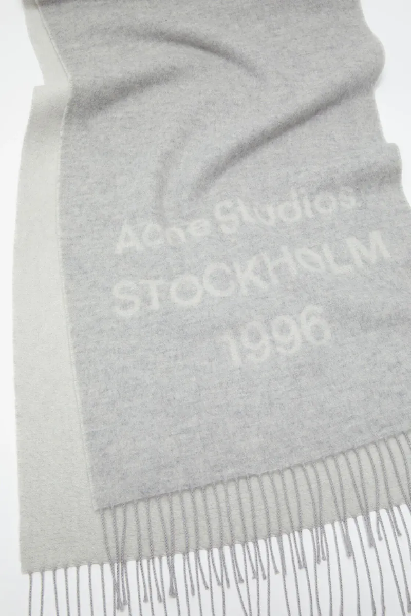 JACQUARD Logo Scarf Light Grey Melange |White 