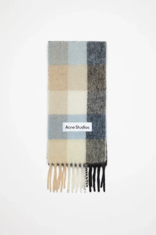 MOHAIR CHECKED SCARF Blue|Beige|Black