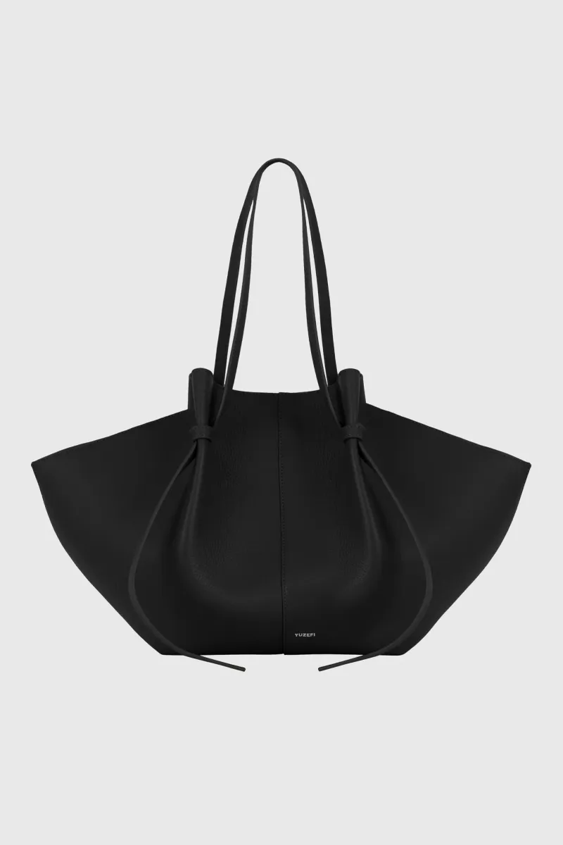 MOCHI LARGE Pebble Grained Leather Black