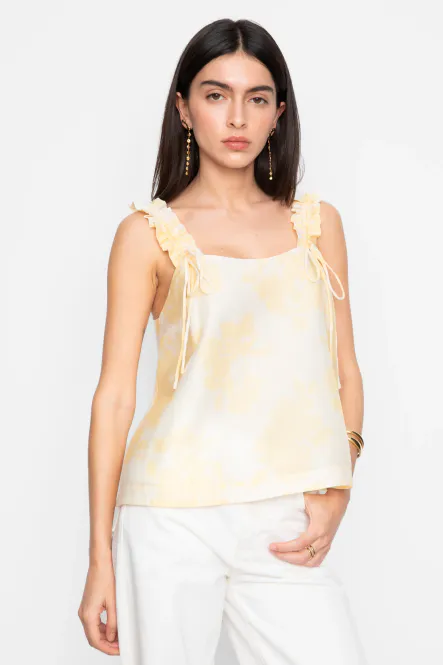 Hovedbilde ZOE Top Yellow Floral Print