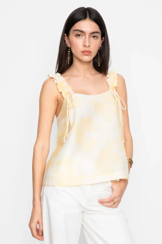 ZOE Top Yellow Floral Print