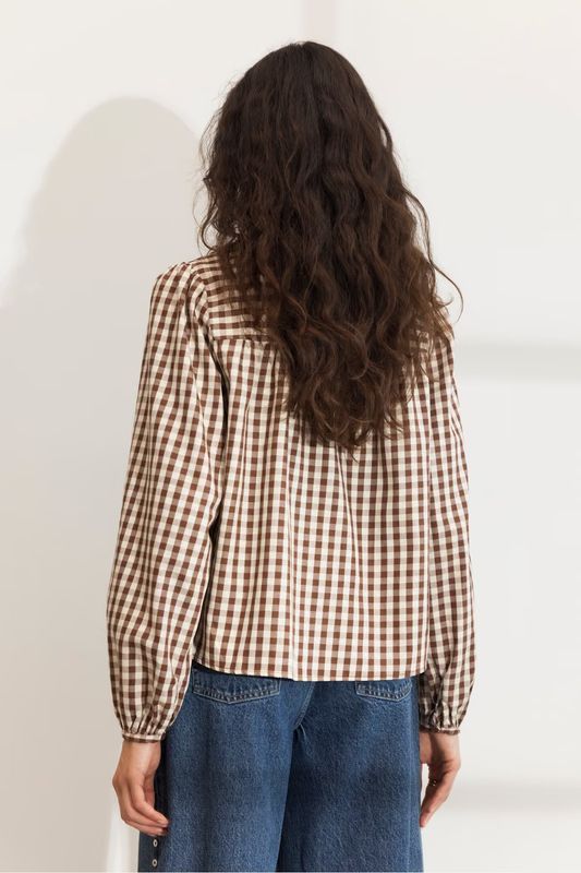 BELLIER Blouse Brown Check