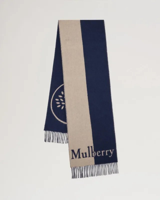 Reversible Mulberry Tree & Logo Scarf Night Sky 