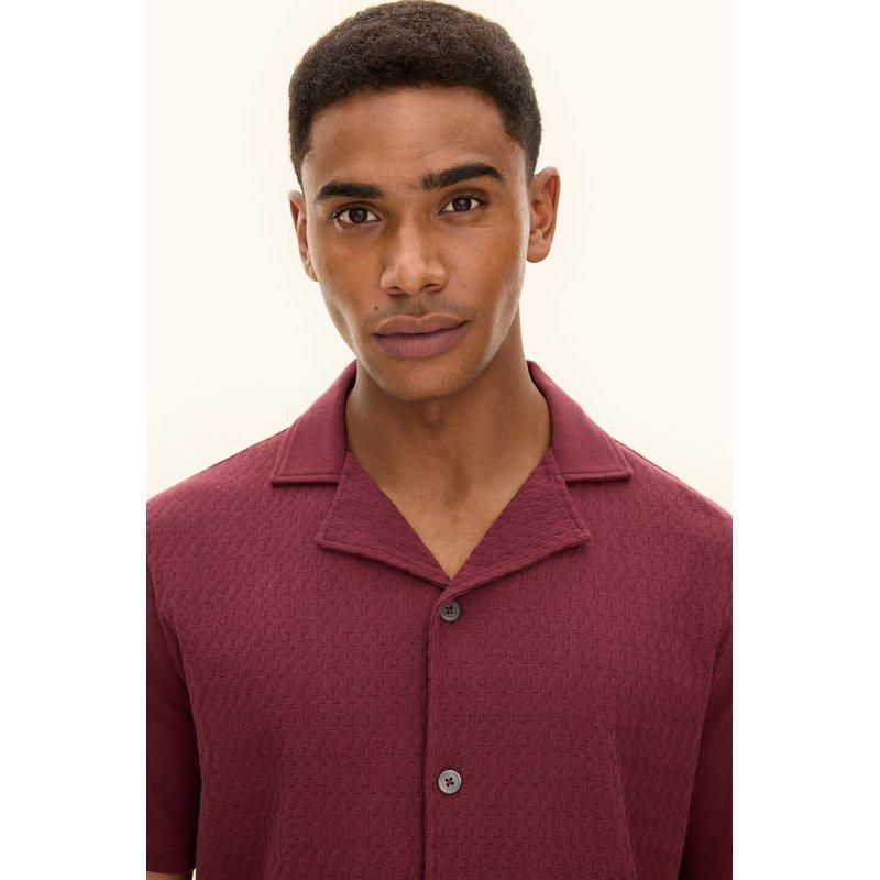 Kirk Knitted Shirt Port Red 