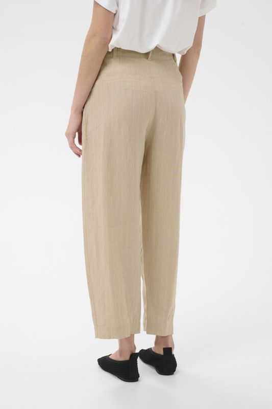 NettasPW Lin Trousers Neutral Pinstripe