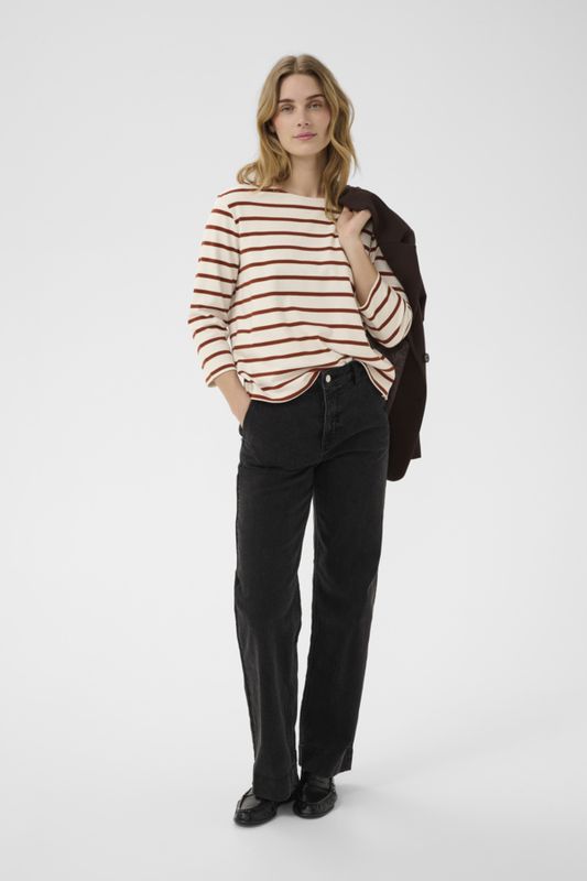 NelaPW Tee Eggnog/Roasted Russet Stripe