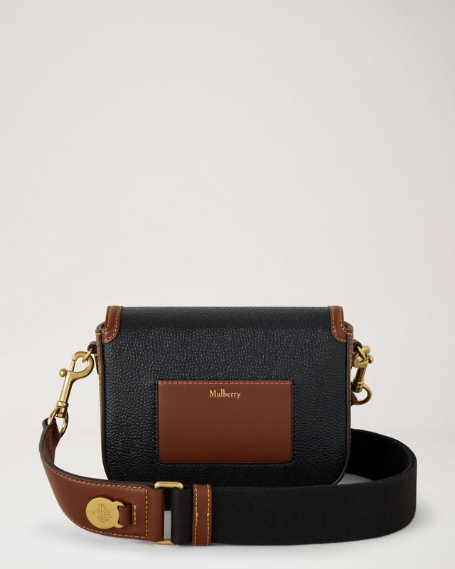 Small Darley Satchel Black & Cognac Bio-Based Scotchgrain