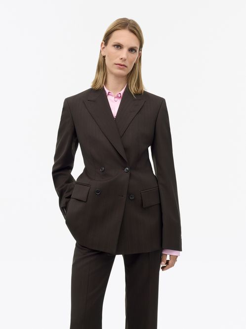 Hovedbilde ELMI Wool Stripe Jacket Dark ...