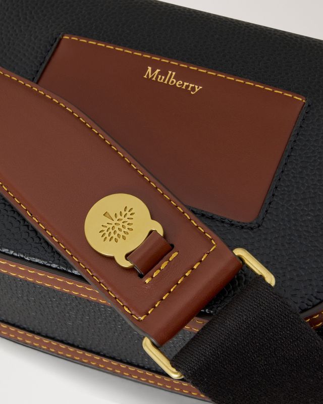 Small Darley Satchel Black & Cognac Bio-Based Scotchgrain
