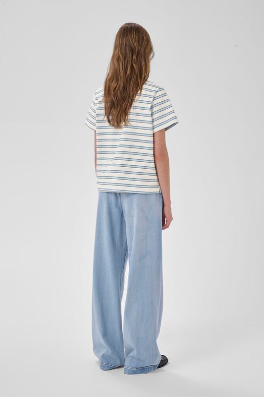 MWAsla Polo Tee Striped Snow White