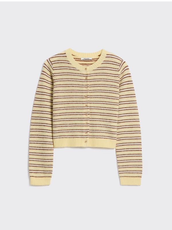 STRIPE Wool Cardigan Lt. Yellow