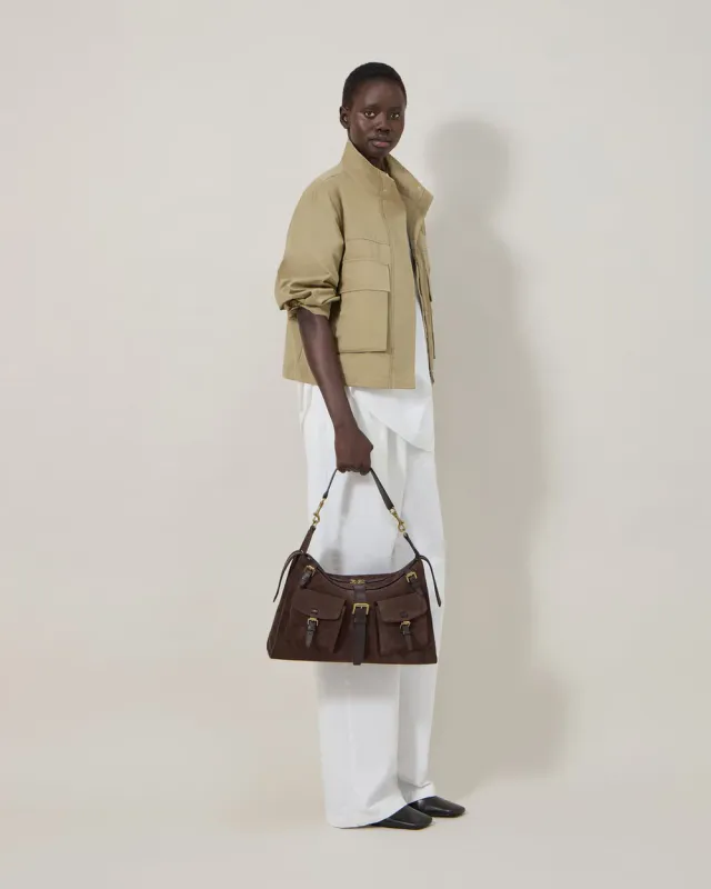 ROXANNE Shoulder Bag Chocolate Suede