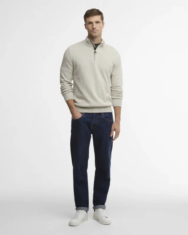 Cotton Half Zip Jumper Neutral 
