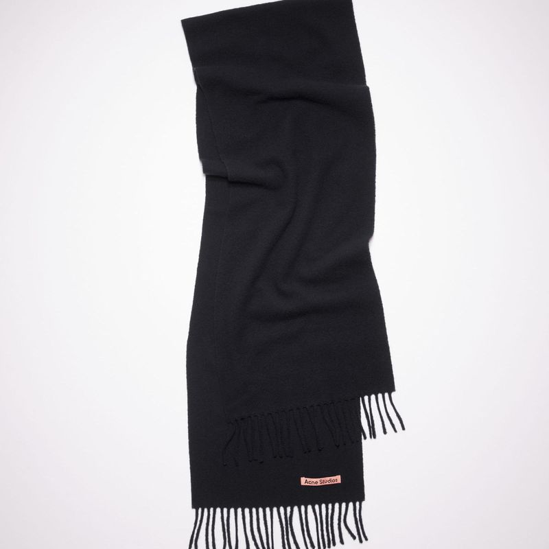 FRINGE Wool Scarf 45 Black