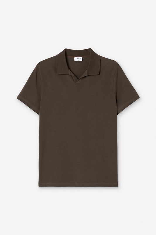 Stretch Polo T-shirt Ebony Brown 