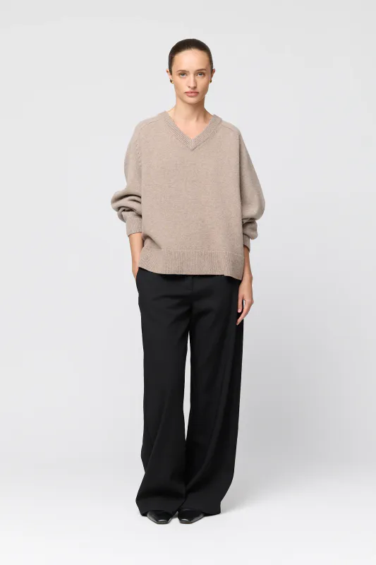 HARBOUR V-Neck Sweater Wheat
