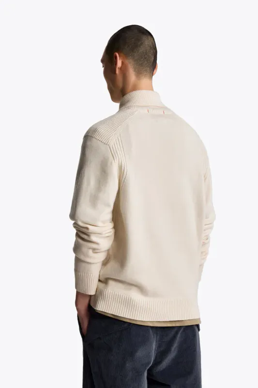 CALDONAZZO Half Zip Cardigan Moonbeam