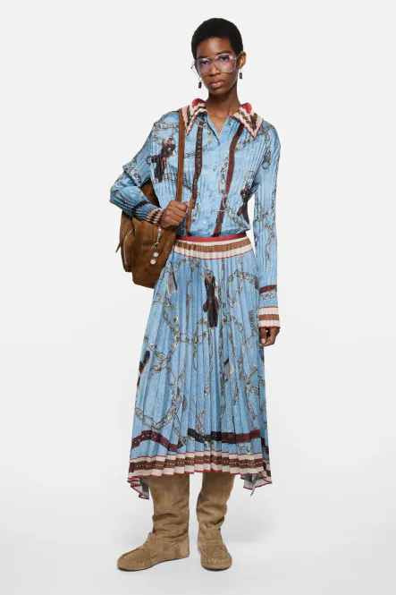 Hovedbilde Pleated Printed Skirt Denim ...
