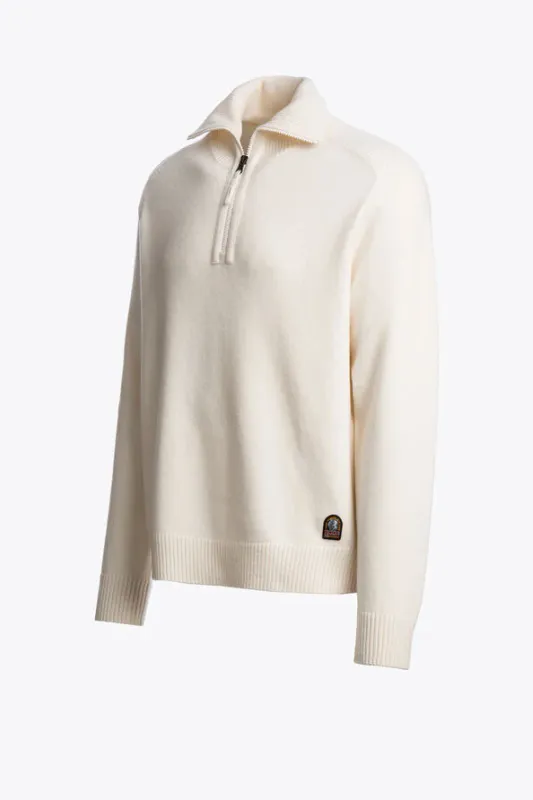 CALDONAZZO Half Zip Cardigan Moonbeam