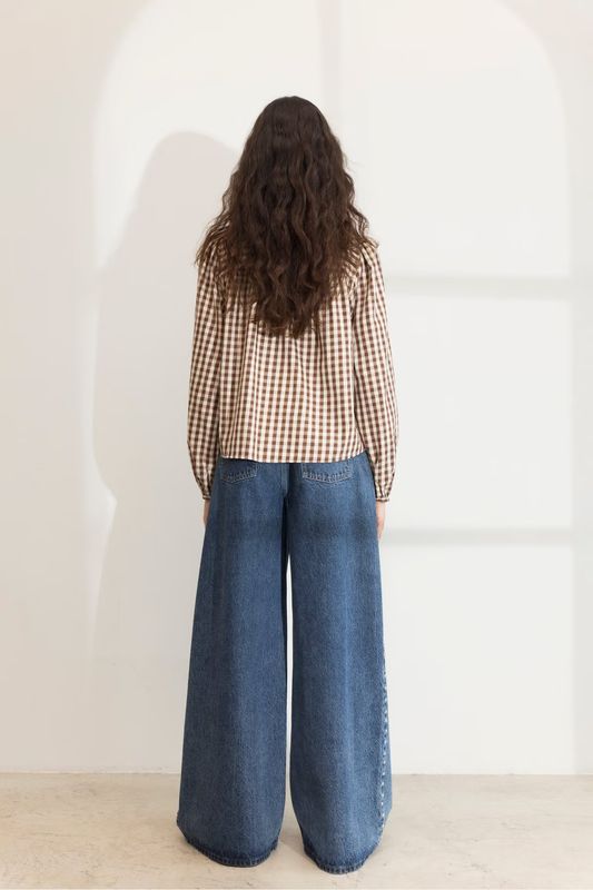 BELLIER Blouse Brown Check