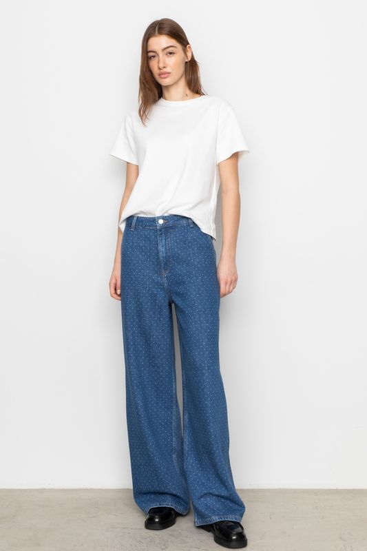 Jace Pants Mid Blue Dot