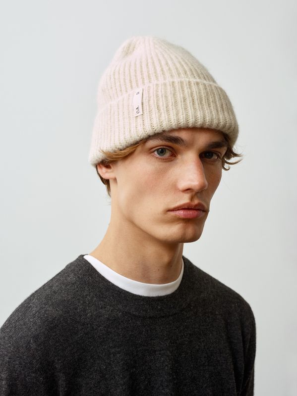 OAD Ribbed Beanie Off White