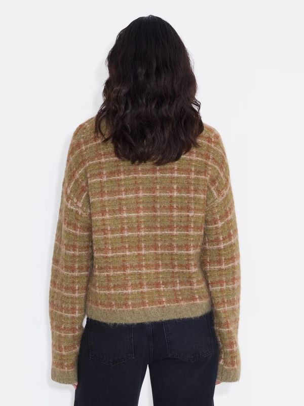 KATE Check Cardigan Green Mix