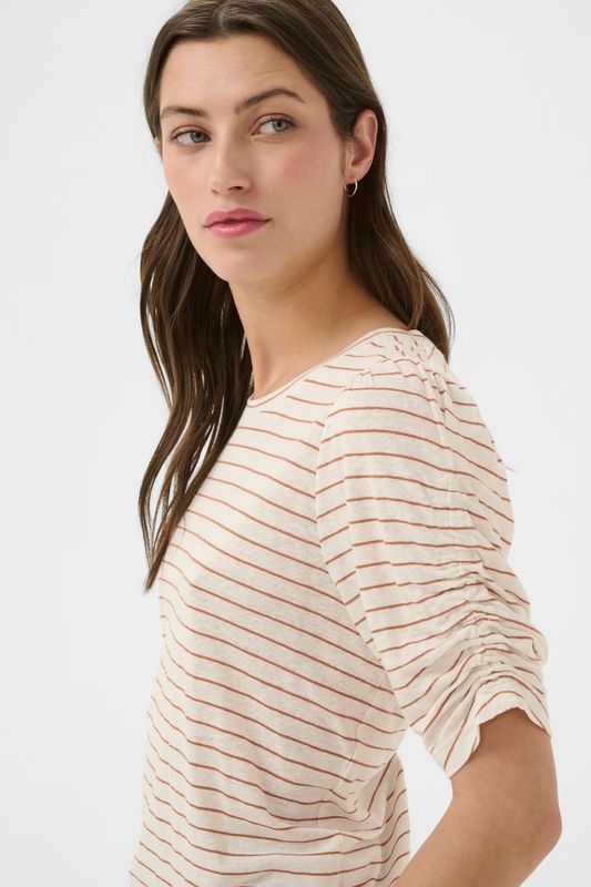 BrizettePW T-shirt Brown Stripe