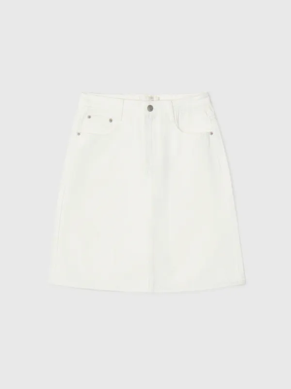 Gia Denim Skirt Off White