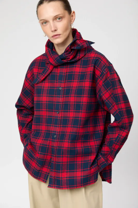 Coastal Shirt Flannel Red Navy Check
